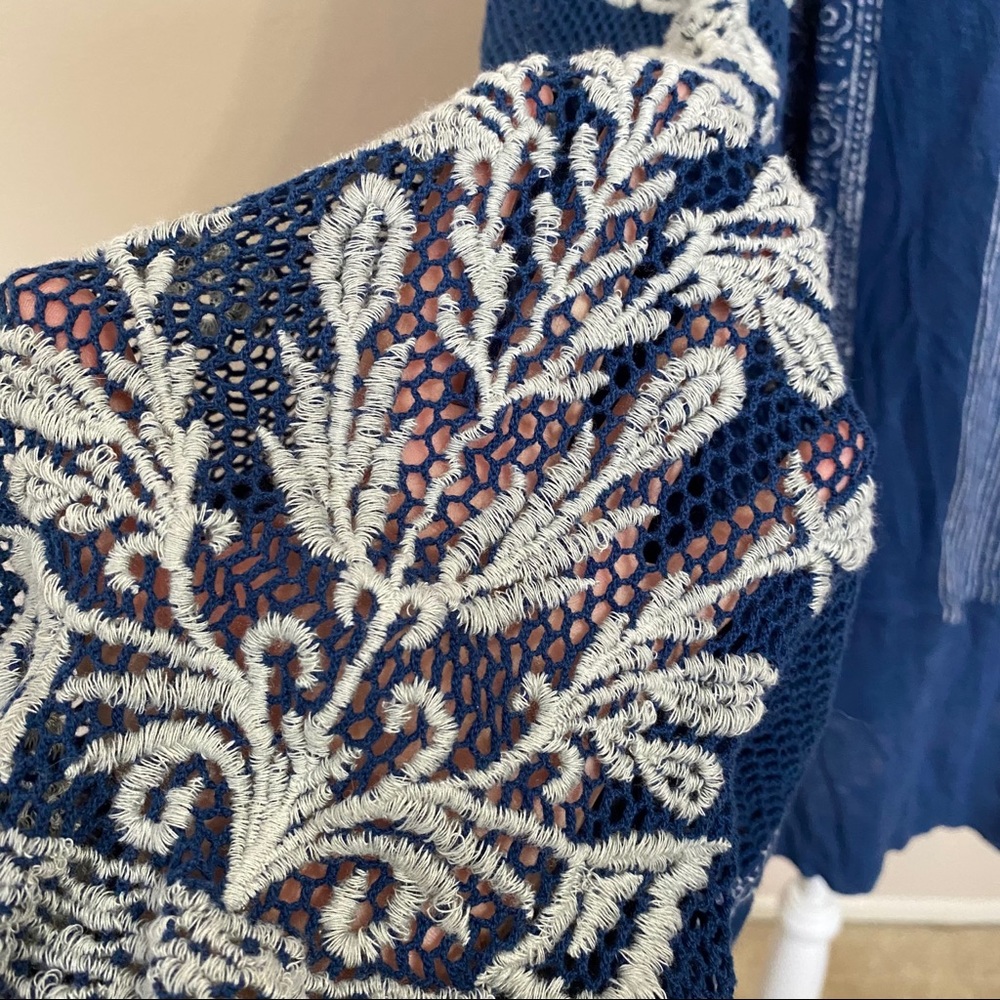 Free People Indigo Dreams Embroidered Mesh Tunic - Picture 11 of 14